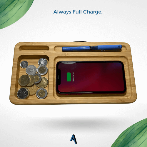 Ambitivity Bamboo Wireless Charging Organizer